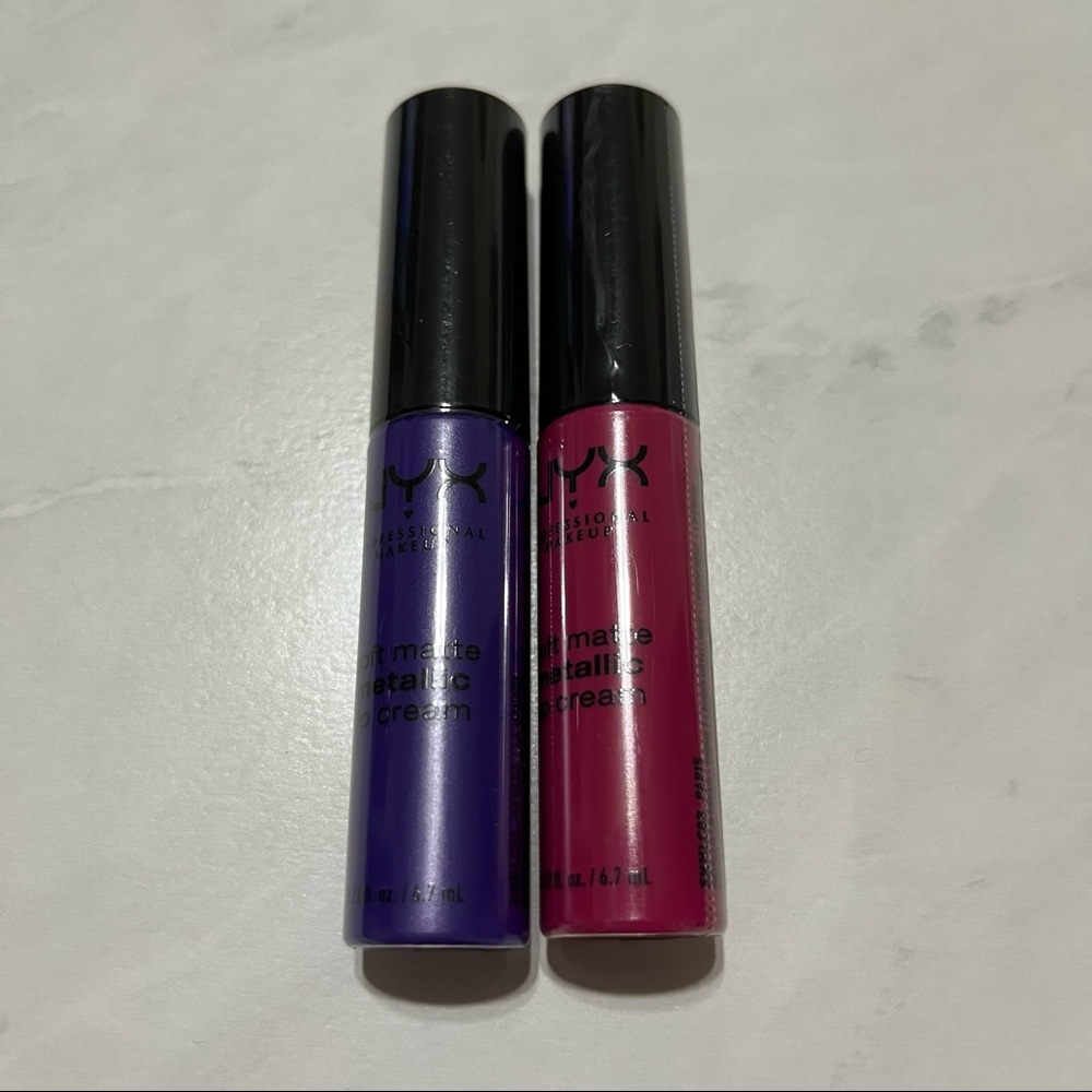 NYX Soft Matte Metallic Lip Cream. 2 pc. 
Vegan. New sealed.